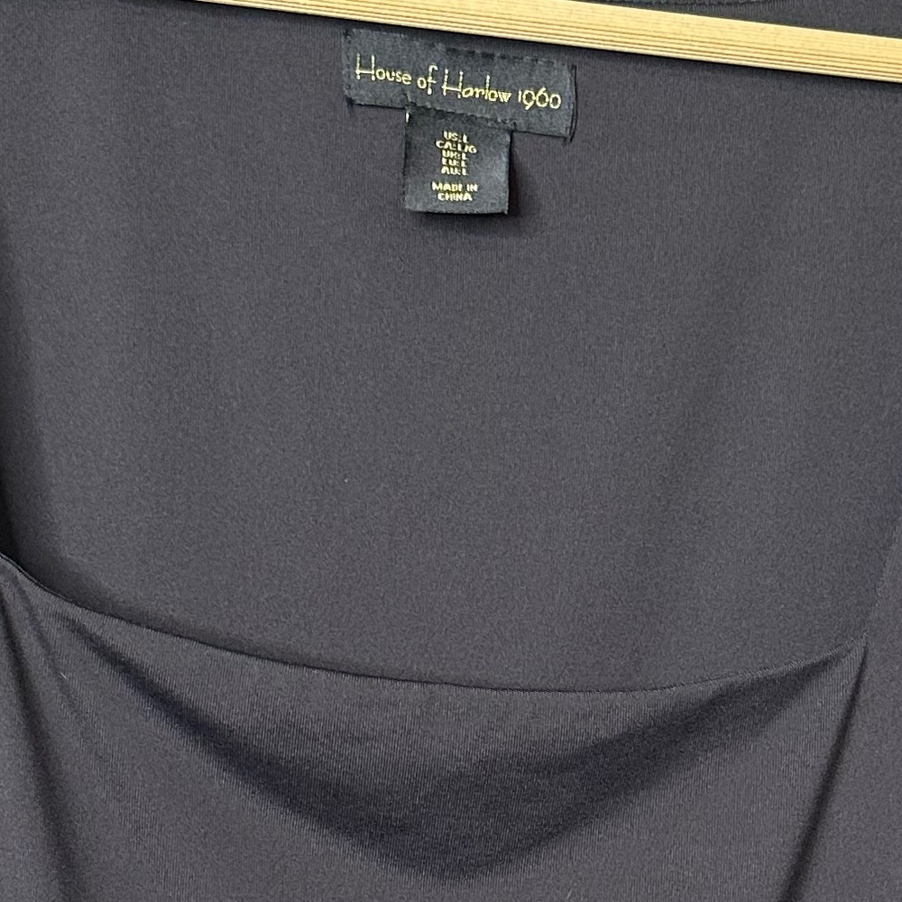 House of Harlow 1960 | Black Square Neck Bodysuit | Stretch | Size L - Picture 5 of 5